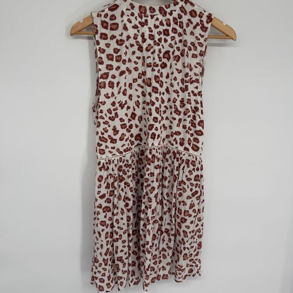 Anthropologie Tunic Top Nia Leopard Lace Oversized Tiered Romantic Feminine S - Picture 7 of 10